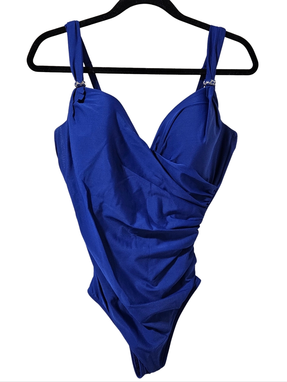 Miraclesuit Razzle Dazzle Siren One-Piece Swimsuit Underwire 16 Azul Blue NWT